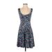 Marc by Marc Jacobs Casual Dress - A-Line Scoop Neck Sleeveless: Blue Chevron/Herringbone Dresses - Women's Size Small