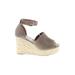 Steve Madden Wedges: Espadrille Platform Boho Chic Tan Solid Shoes - Women's Size 7 1/2 - Open Toe