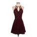 Love, Fire Cocktail Dress - Party: Burgundy Dresses - Women's Size Small