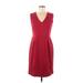 Banana Republic Casual Dress - Party V-Neck Sleeveless: Burgundy Print Dresses - Women's Size 6