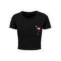 Strandshirt MERCHCODE "Damen Ladies Flamingo Cropped Tee" Gr. M, schwarz (black) Herren Shirts T-Shirts