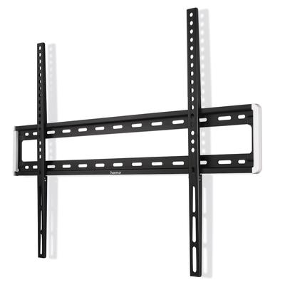 HAMA TV-Wandhalterung "TV-Wandhalter starr, flach, 117-254 cm (46"-100"), 50", 55", 65", 75", schwarz, B:93cm H:17,1cm T:5,5cm, Gerätehalterungen Image