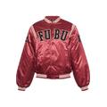 Bomberjacke FUBU "Herren FM233-001-2 College Satin Varsity Jacket" Gr. XS, rot (red, black, creme) Herren Jacken Sportjacken