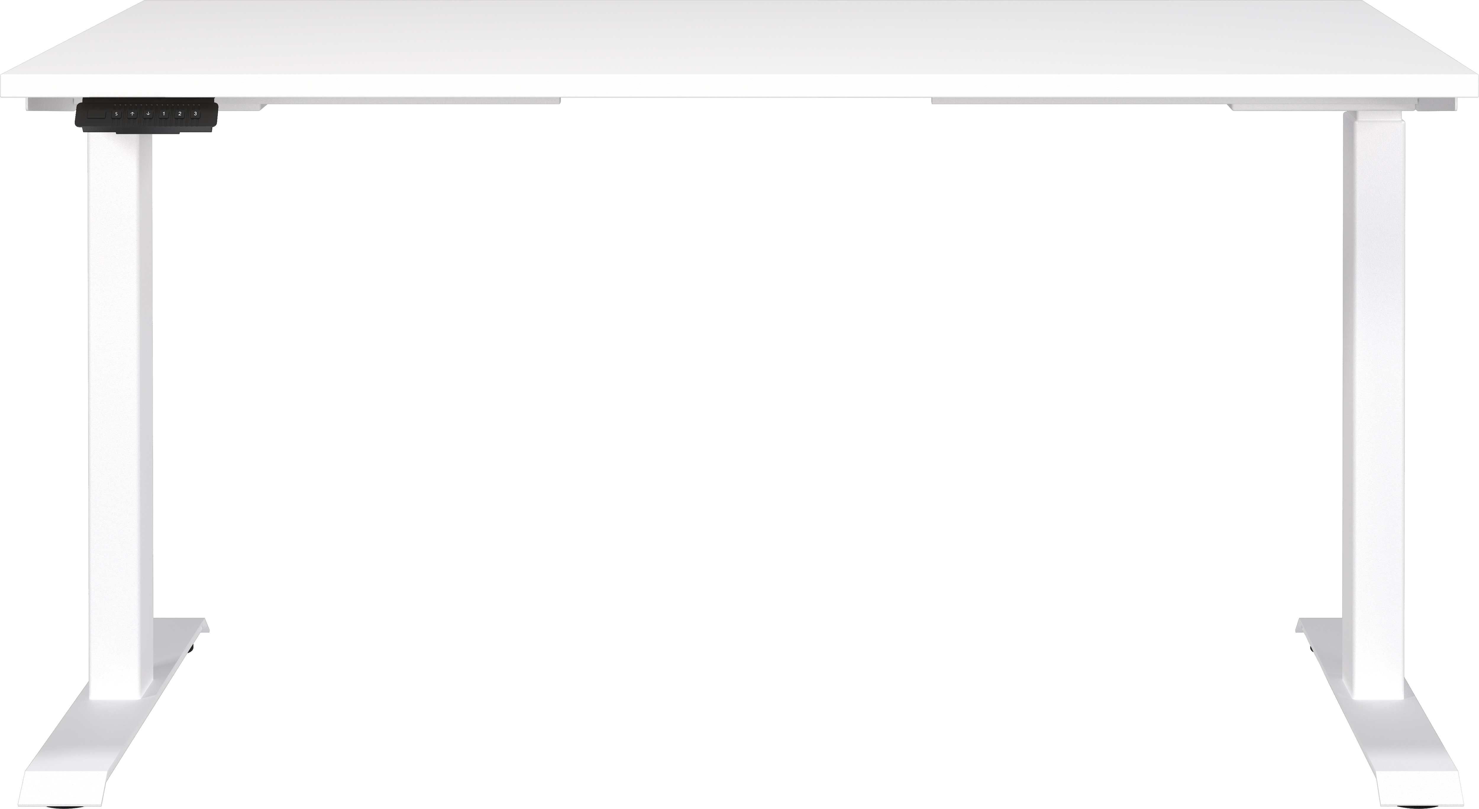 Schreibtisch GERMANIA "Mailand, elektrisch höhenverstellbar", weiß (weiß, weiß, weiß), B:140cm H:91cm T:80cm, Tische, Schreibtisch, in Breitenvariante 120-180 cm, Made in Germany