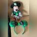 Disney Toys | Disney: Minnie Mouse Ears For St.Patricks Day Ears And Mickey Mouse Bean Doll. | Color: Black/Green | Size: About /Approximately 5 “ Inches