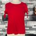 J. Crew Tops | J. Crew Womens Top Red Short Sleeve Cold Shoulder Tie Size M | Color: Red | Size: M