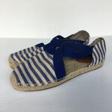 Michael Kors Shoes | Michael Kors Dana Espadrille Jute Flats Natural/Navy Striped Canvas Size 10 M | Color: Blue/Tan | Size: 10