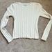 American Eagle Outfitters Sweaters | American Eagle Fitted Cream Cable Knit Sweater Size Large | Color: Cream | Size: Lj