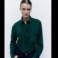 Zara Jackets & Coats | Green Corduroy Zara Jacket | Color: Green | Size: M