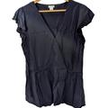 J. Crew Tops | J By J. Crew Black Flutter Sleeve Peplum Top - 8 | Color: Black | Size: 8