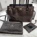 Coach Bags | Coach Signature Coated Canvas Brown/Blk 3 Piece Bundle 2 Bag And Wristlet | Color: Black/Brown | Size: Os