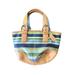 Coach Bags | Coach Shoulder Bag Striped Canvas & Leather Hangtag Blue/Green Y2k Small | Color: Blue/Tan | Size: Small