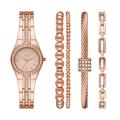 Relic by Fossil Women's Queen's Court Quartz Stainless Steel Sport Watch, Rose Gold Watch & Bracelet Gift Set, Rose Gold Watch & Bracelet Gift Set