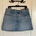 Madewell Skirts | Madewell Rigid Denim A-Line Mini Skirt Lovell Wash Distressed Women Size 31 | Color: Blue | Size: L