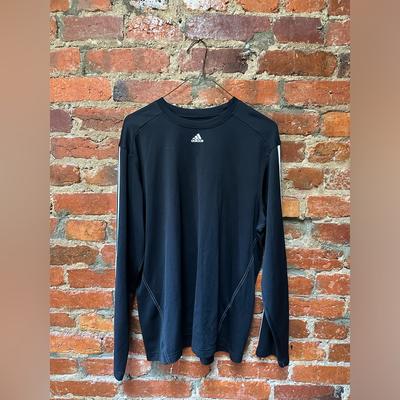 Adidas Shirts | Adidas Black Long Sleeve Athletic Shirt | Color: Black/White | Size: L