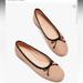 Kate Spade Shoes | Kate Spade New York Honey Bow Ballerina Flats 8.5 Light Fawn Tan Back Accent | Color: Black/Tan | Size: 8.5