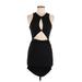 Shein Cocktail Dress - Bodycon: Black Solid Dresses - Women's Size Medium