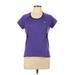 Nike Active T-Shirt: Purple Color Block Activewear - Women's Size Large