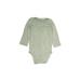 Simple Joys by Carter's Long Sleeve Onesie: Green Bottoms - Size 3-6 Month