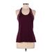 Victoria Sport Active Tank Top: Burgundy Solid Activewear - Women's Size Medium