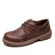 VIPAVA Men's Lace-Ups Men's Shoes, Men's PU Leather, Oxford Shoes, Men's Pointed Toe Shoes, Lace-Up Casual Shoes (Color : Brown, Size : 9)