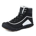 VIPAVA Men's Boots Men's Winter Snow Boots Waterproof Leather Sports Shoes Warm Men's Outdoor Men's Hiking Boots (Color : Black White, Size : 5)