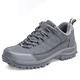 VIPAVA Men's Trainers Outdoor Hiking Shoes Men's Nubuck Leather Anti-Skid Breathable Hiking Sneakers Men. (Color : Charcoal Grey S Gray, Size : 10.5)