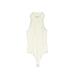 Abercrombie & Fitch Bodysuit: Ivory Solid Tops - Women's Size Small