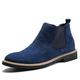 VIPAVA Men's Boots Autumn and Early Winter Boots, Men's Leather Shoes, Men's Waterproof Casual Shoes, Cowhide Men's Shoes, Men's Motorcycle Boots (Color : Fur Blue, Size : 7.5)