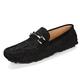 VIPAVA Men's Lace-Ups Casual Men's Loafers Leather Oxford Shoes Men's Suede Loafers Men's Slip-on Men's Flat Shoes (Color : Schwarz, Size : 9.5 UK)