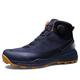 VIPAVA Men's Trainers Waterproof Men's Boots Leather Platform Sneakers Men's Hiking Ankle Boots Winter Rubber Designer Work Safety Men's Shoes. (Color : Blue, Size : 9)