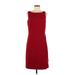 Ann Taylor Casual Dress - Sheath: Burgundy Print Dresses - Women's Size 8
