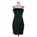 Express Design Studio Casual Dress - Sheath Square Sleeveless: Green Solid Dresses - Women's Size 6