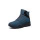 VIPAVA Men's Snow Boots Winter Warm Plush Fur Snow Boots Men Ankle Boot Quality Casual Motorcycle Boot Waterproof Men's Boots (Color : Blue, Size : 9)