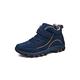 VIPAVA Men's Snow Boots Men Boots Warm Fur Suede Leather Snow Boots Men's Winter Work Casual Shoes Sneakers High Top Rubber Ankle Boots (Color : Dark Blue, Size : 7)