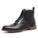 VIPAVA Men's Snow Boots Spring Men Boots Style Formal Men Shoes Casual Designer Lace-up (Color : Schwarz, Size : 6.5)