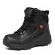 VIPAVA Men's Boots Men's Boots Suede Men's Desert Boots Outdoor Men's Hiking Boots (Color : Black with Fur, Size : 10)