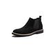 VIPAVA Men's Snow Boots Casual Shoes Man Spring Fashion Casual Men Ankle Chelsea Boots Male Shoes Cow Suede Leather Slip On Motorcycle Man Boot (Color : Schwarz, Size : 6)