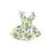 Dress - Fit & Flare: Yellow Print Skirts & Dresses - Kids Girl's Size 60