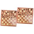 ibasenice Kids Suit 2pcs Set Folding Chess Magnetic Chess Board Memory Match Stick Chess Magnetic Toys Chess Game Wood Toy Draughts Toe Kids Playset Draft Board Dropshipping Travel Wooden