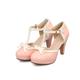 Women's Large Size High Heels Bowknot Hollow Sandals Pink Heeled Mary Jane Shoes Super High Heeled Girls High Heeled Shoes Party