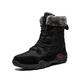 VIPAVA Men's Snow Boots Winter Plush Men Snow Boots Waterproof Leather Mens Boots Outdoor Non-slip Men Sneakers Men Hiking Boots (Color : Black fur 5-9, Size : Size 12-US)