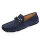 VIPAVA Men's Lace-Ups Casual Men's Loafers Leather Oxford Shoes Men's Suede Loafers Men's Slip-on Men's Flat Shoes (Color : Blue, Size : 9.5 UK)