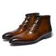 VIPAVA Men's Lace-Ups Men's Leather Boots Handmade Genuine Leather Mens Ankle Boots High Top Zip Lace Up Dress Shoes Brown Blue Basic Boots for Men (Color : Brown, Size : US 9)