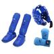 Aymzbd Taekwondo Sparring Equipment Set, Boxing Helmet, Boxing Equipment, Training with Shin Guards, Shoes for Sanda, Sparring, Martial Arts, Blue XL