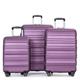 Suitcases with Spinner Wheels, Expandable 3 Piece Luggage Sets Carry On Luggage Lightweight & Durable with TSA Lock and 2 Hooks, Hard Shell Luggage Sets for Travel, Dark Purple, 21/25/29'', Travel