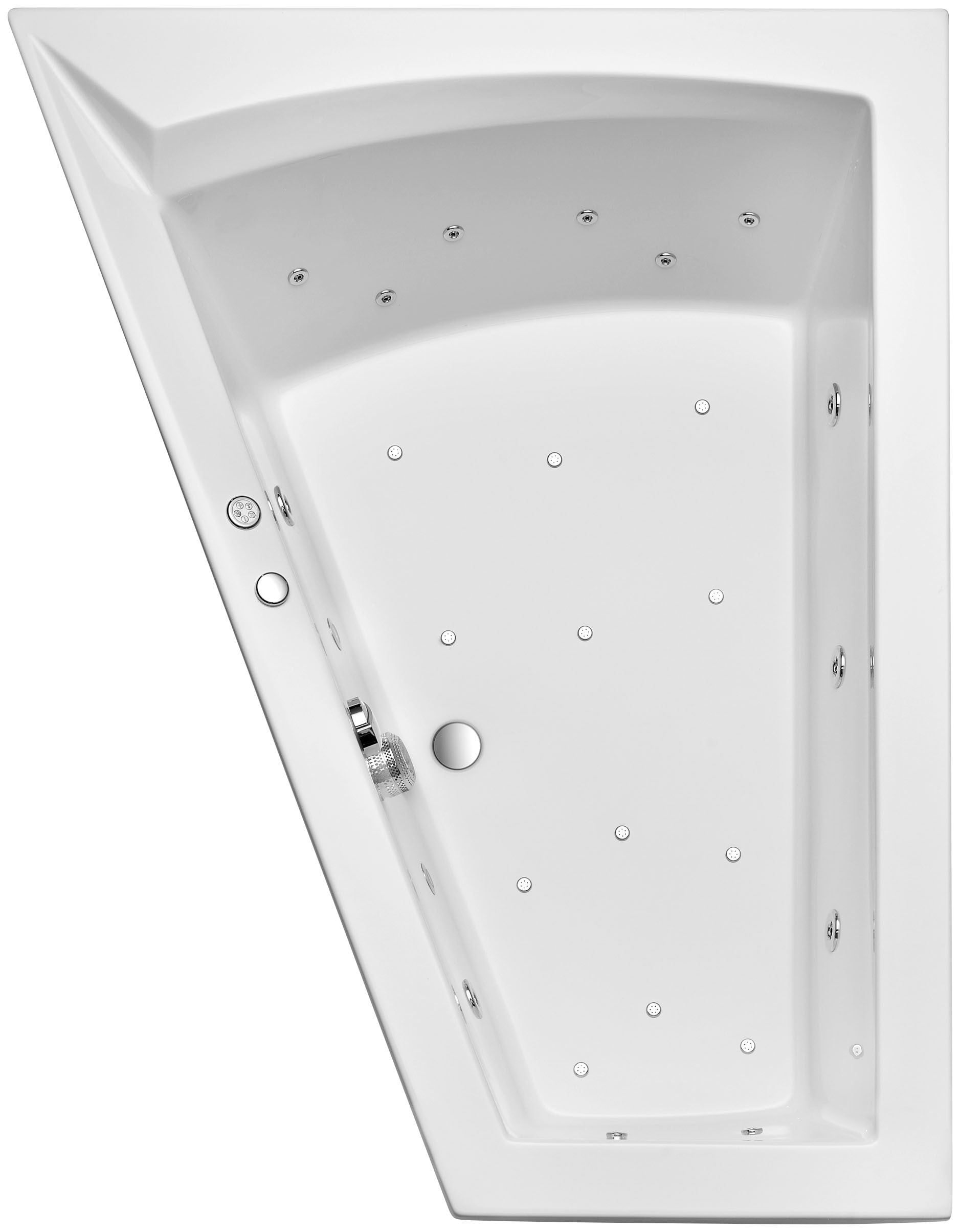 Whirlpool-Badewanne OTTOFOND "Galia II Mod. B", weiß, B:135cm L:175cm, Sanitäracryl, Badewannen, 175x135 cm