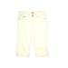 Earl Jean Jeans - Mid/Reg Rise Straight Leg Cropped: Yellow Bottoms - Women's Size 14 - Dark Wash