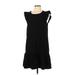 CeCe Casual Dress - Mini Crew Neck Short sleeves: Black Solid Dresses - Women's Size 10