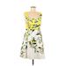 Karen Millen Casual Dress - A-Line Square Sleeveless: Yellow Print Dresses - Women's Size 8